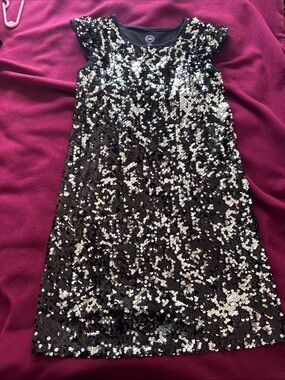 wonder nation Black Top with Pink Lining and Sequin Trim